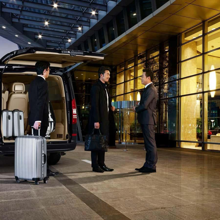 Traveler using a Paris Airport Cab after arriving at Charles de Gaulle Airport