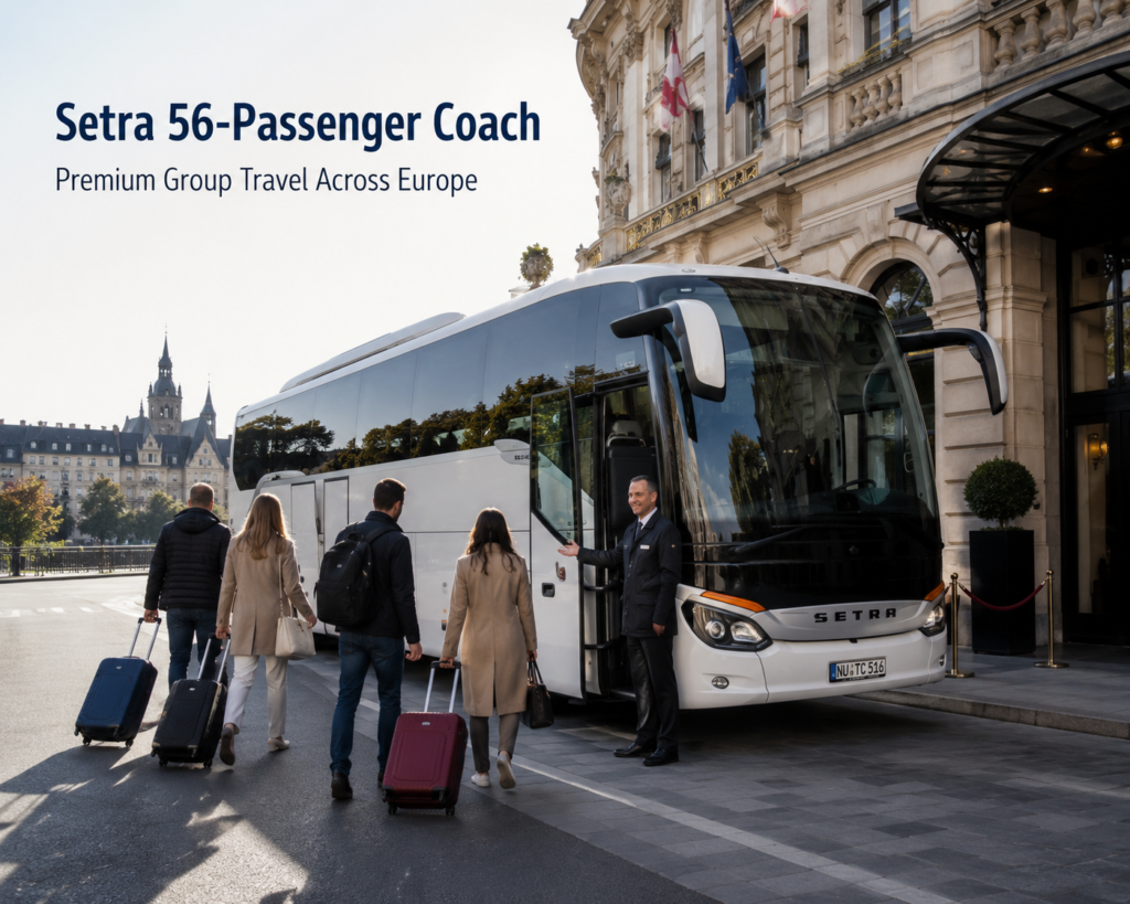 Group transport planning in Europe with a coach and tour group